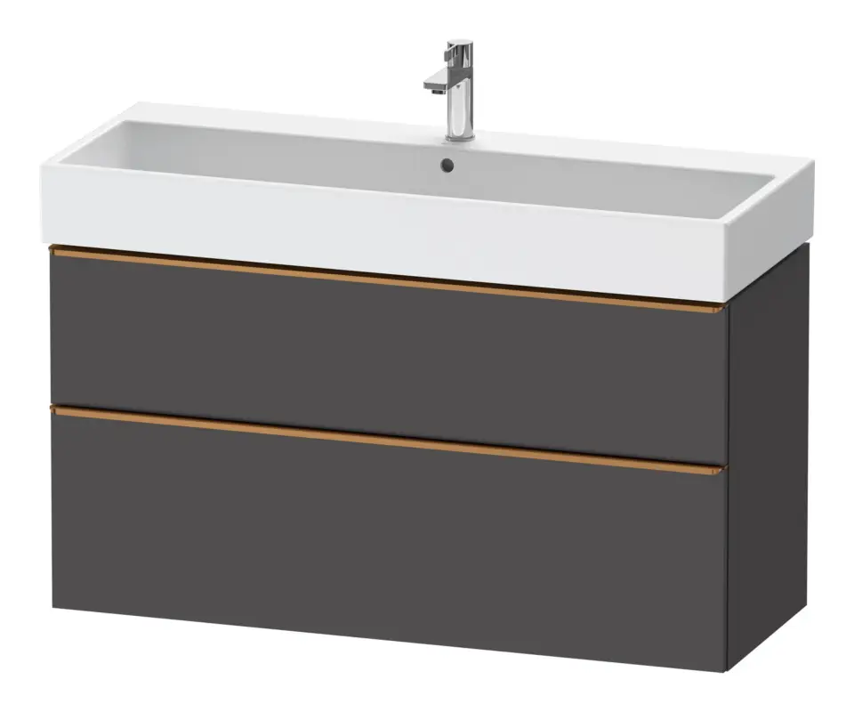 Schnäppchen Duravit D-Neo Waschtischunterschrank mit 2 Auszügen Griff Bronze Gebürstet 1184 x 625 x 442 mm - Graphit Matt