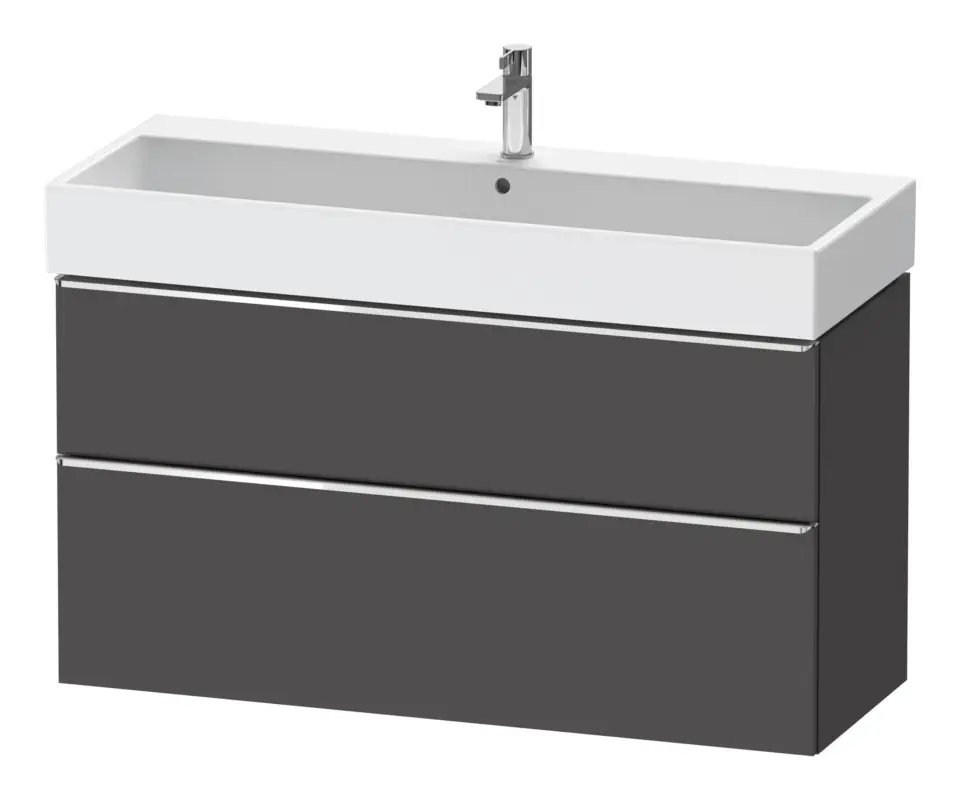 Duravit D-Neo Waschtischunterschrank mit 2 Auszügen Griff Chrom Hochglanz 1184 x 625 x 442 mm - Graphit Matt Sichere Zahlung