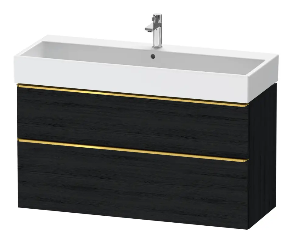 Duravit D-Neo Waschtischunterschrank mit 2 Auszügen Griff Gold Poliert 1184 x 625 x 442 mm - Eiche Schwarz Matt Top-Preis