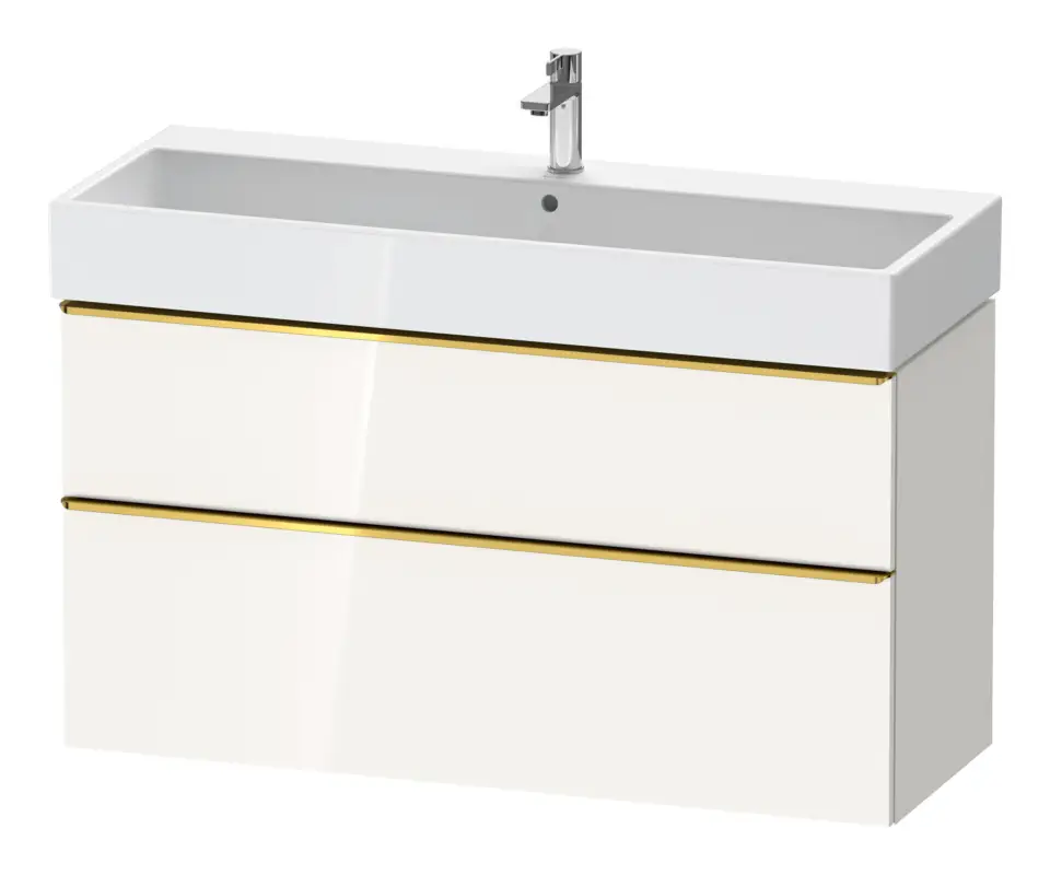 Direkt Vom Hersteller Duravit D-Neo Waschtischunterschrank mit 2 Auszügen Griff Gold Poliert 1184 x 625 x 442 mm - Weiß Hochglanz