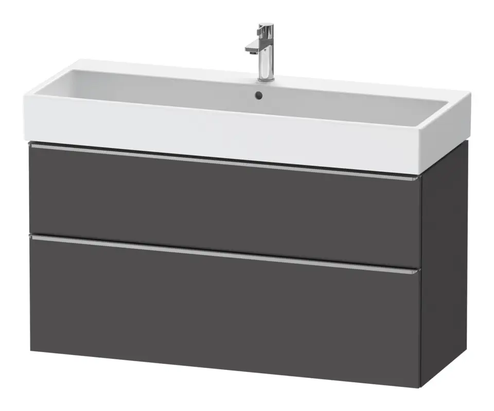 Duravit D-Neo Waschtischunterschrank mit 2 Auszügen Griff Edelstahl Gebürstet 1184 x 625 x 442 mm - Graphit Matt Sofort Bestellen