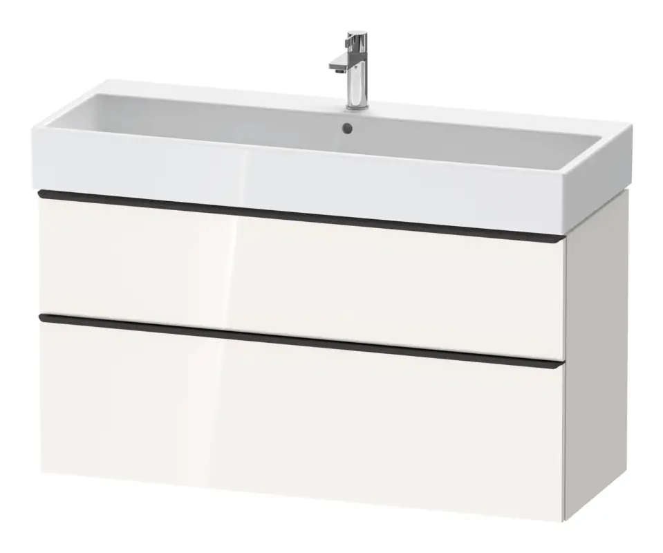 Günstig Duravit D-Neo Waschtischunterschrank mit 2 Auszügen Griff Diamantschwarz Matt 1184 x 625 x 442 mm - Weiß Hochglanz