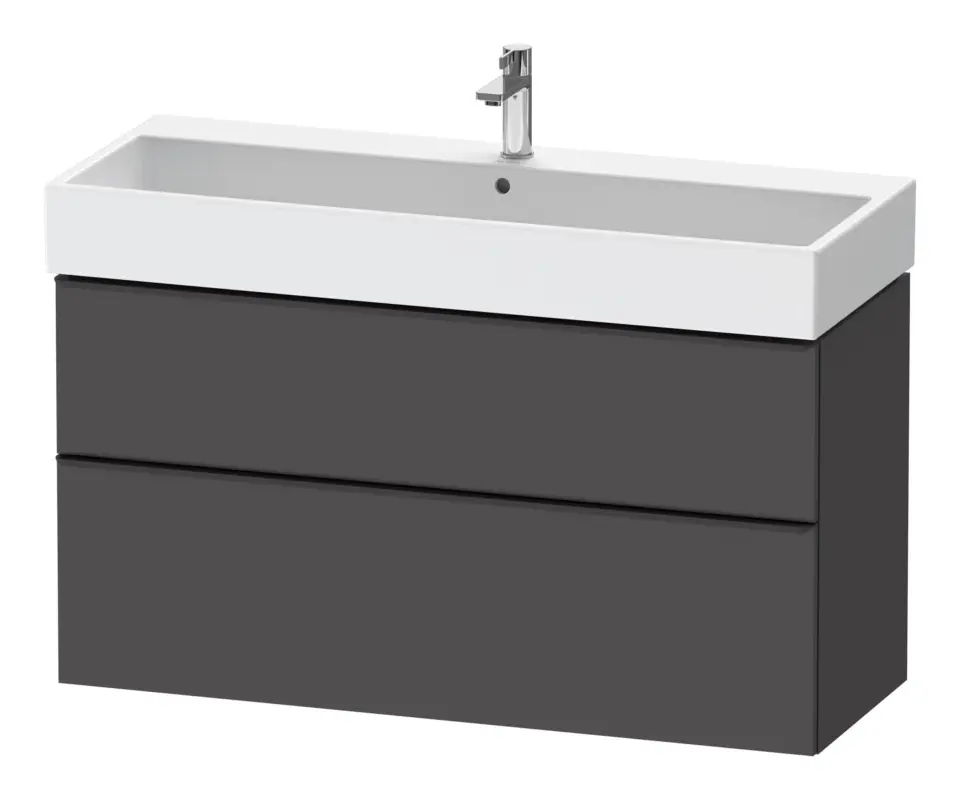 Duravit D-Neo Waschtischunterschrank mit 2 Auszügen Griff Diamantschwarz Matt 1184 x 625 x 442 mm - Graphit Matt Sale