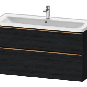 Wochenendangebot Duravit D-Neo Waschtischunterschrank mit 2 Auszügen Griff Bronze Gebürstet 1184 x 625 x 452 mm - Eiche Schwarz Matt