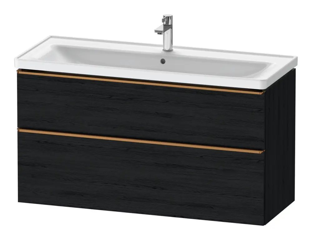 Wochenendangebot Duravit D-Neo Waschtischunterschrank mit 2 Auszügen Griff Bronze Gebürstet 1184 x 625 x 452 mm - Eiche Schwarz Matt