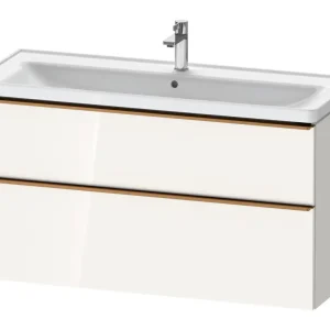 Wochenendangebot Duravit D-Neo Waschtischunterschrank mit 2 Auszügen Griff Bronze Gebürstet 1184 x 625 x 452 mm - Weiß Hochglanz