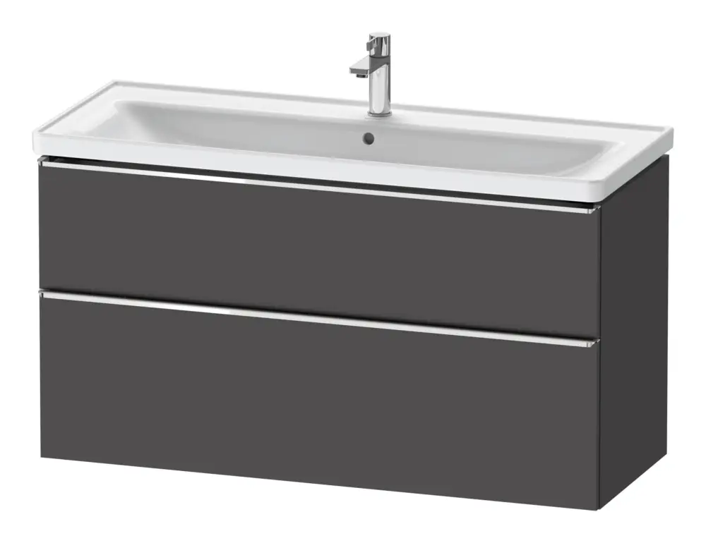 Duravit D-Neo Waschtischunterschrank mit 2 Auszügen Griff Chrom Hochglanz 1184 x 625 x 452 mm - Graphit Matt Kracherpreis