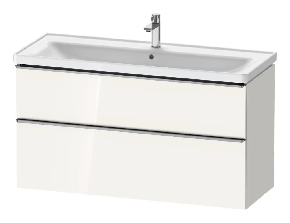 Duravit D-Neo Waschtischunterschrank mit 2 Auszügen Griff Edelstahl Gebürstet 1184 x 625 x 452 mm - Weiß Hochglanz Sofort Bestellen