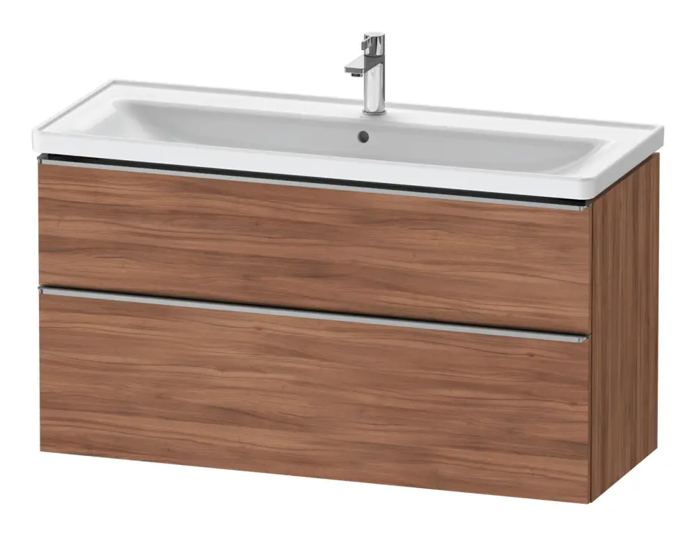 Duravit D-Neo Waschtischunterschrank mit 2 Auszügen Griff Edelstahl Gebürstet 1184 x 625 x 452 mm - Nussbaum Matt Jetzt Kaufen