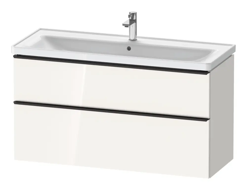 Top-Preis Duravit D-Neo Waschtischunterschrank mit 2 Auszügen Griff Diamantschwarz Matt 1184 x 625 x 452 mm - Weiß Hochglanz