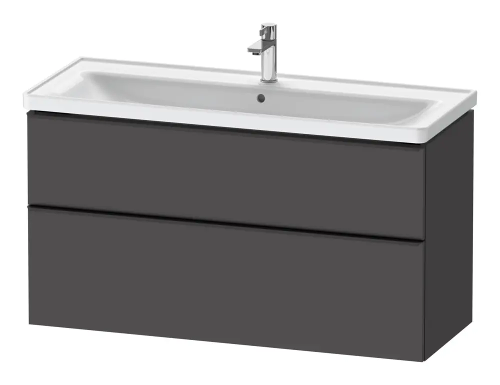 Billig Duravit D-Neo Waschtischunterschrank mit 2 Auszügen Griff Diamantschwarz Matt 1184 x 625 x 452 mm - Graphit Matt
