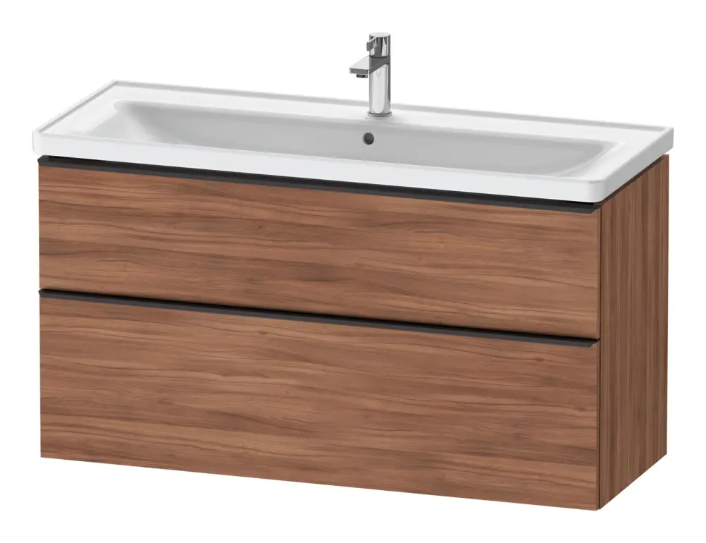 Rabatt Duravit D-Neo Waschtischunterschrank mit 2 Auszügen Griff Diamantschwarz Matt 1184 x 625 x 452 mm - Nussbaum Matt