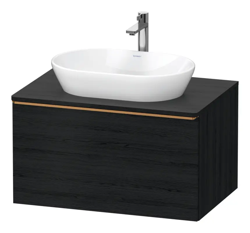 Direktkauf Duravit D-Neo Konsolenwaschtischunterschrank mit 1 Auszug Griff Bronze Gebürstet 800 x 459 x 550 mm - Eiche Schwarz Matt