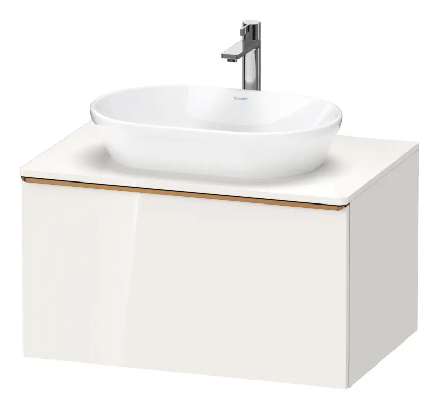 Begrenztes Angebot Duravit D-Neo Konsolenwaschtischunterschrank mit 1 Auszug Griff Bronze Gebürstet 800 x 459 x 550 mm - Weiß Hochglanz