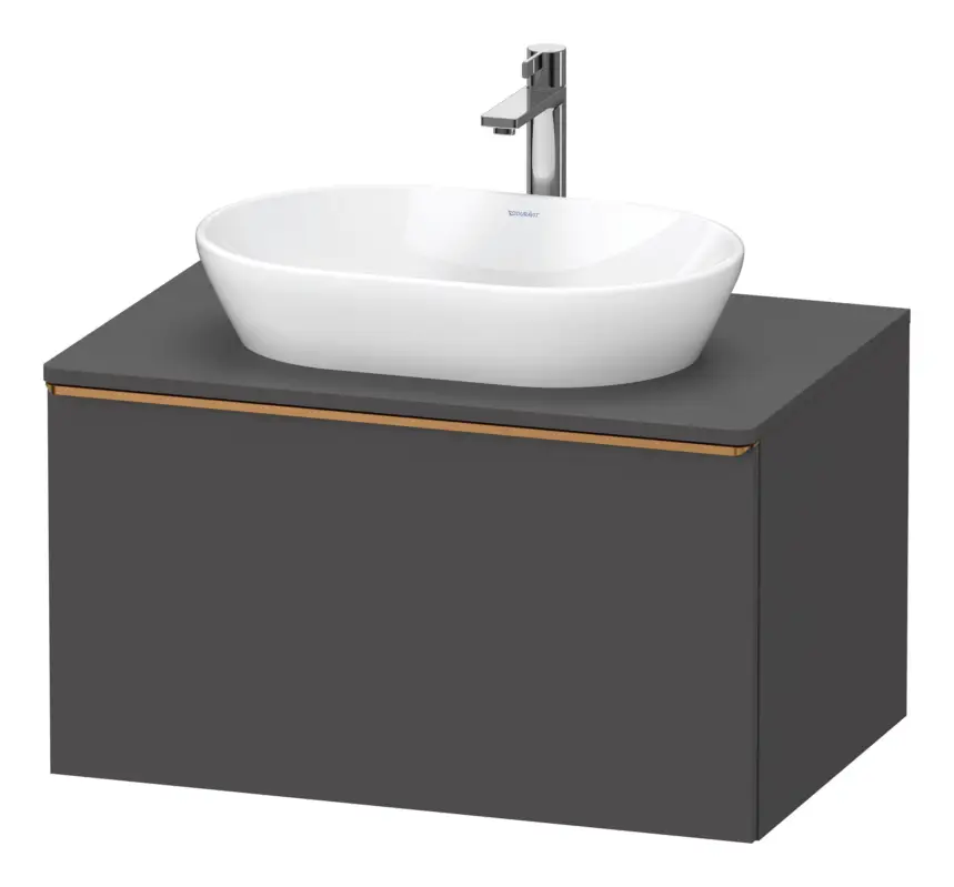Duravit D-Neo Konsolenwaschtischunterschrank mit 1 Auszug Griff Bronze Gebürstet 800 x 459 x 550 mm - Graphit Matt Knallerangebot