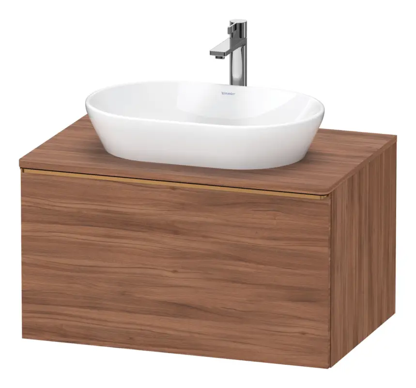 Garantierte Lieferung Duravit D-Neo Konsolenwaschtischunterschrank mit 1 Auszug Griff Bronze Gebürstet 800 x 459 x 550 mm - Nussbaum Matt
