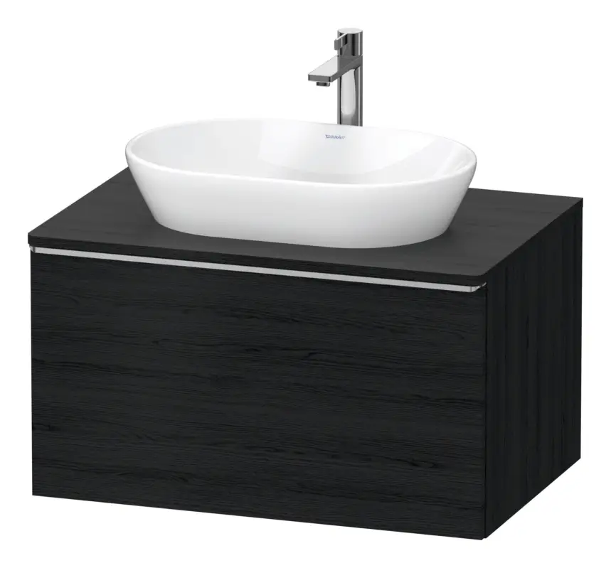 Sale Duravit D-Neo Konsolenwaschtischunterschrank mit 1 Auszug Griff Edelstahl Gebürstet 800 x 459 x 550 mm - Eiche Schwarz Matt