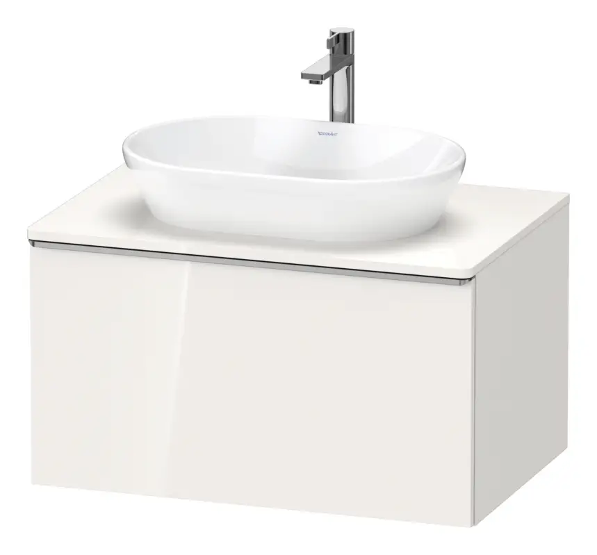 Duravit D-Neo Konsolenwaschtischunterschrank mit 1 Auszug Griff Edelstahl Gebürstet 800 x 459 x 550 mm - Weiß Hochglanz Abverkauf