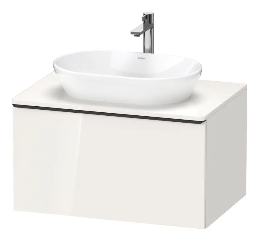 Duravit D-Neo Konsolenwaschtischunterschrank mit 1 Auszug Griff Diamantschwarz Matt 800 x 459 x 550 mm - Weiß Hochglanz Meistverkauft