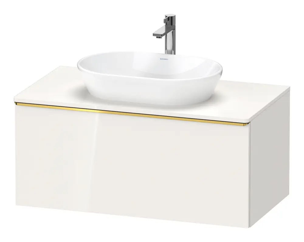 Top-Seller Duravit D-Neo Konsolenwaschtischunterschrank mit 1 Auszug Griff Gold Poliert 1000 x 459 x 550 mm - Weiß Hochglanz