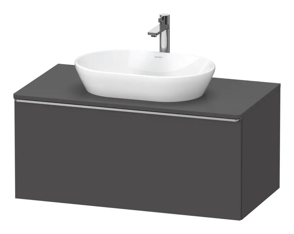 Duravit D-Neo Konsolenwaschtischunterschrank mit 1 Auszug Griff Edelstahl Gebürstet 1000 x 459 x 550 mm - Graphit Matt Finale Aktion