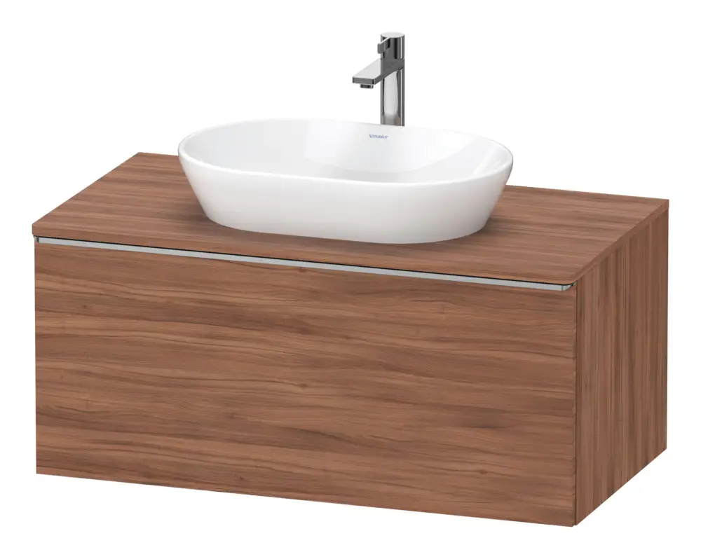 Duravit D-Neo Konsolenwaschtischunterschrank mit 1 Auszug Griff Edelstahl Gebürstet 1000 x 459 x 550 mm - Nussbaum Matt Nur Für Kurze Zeit