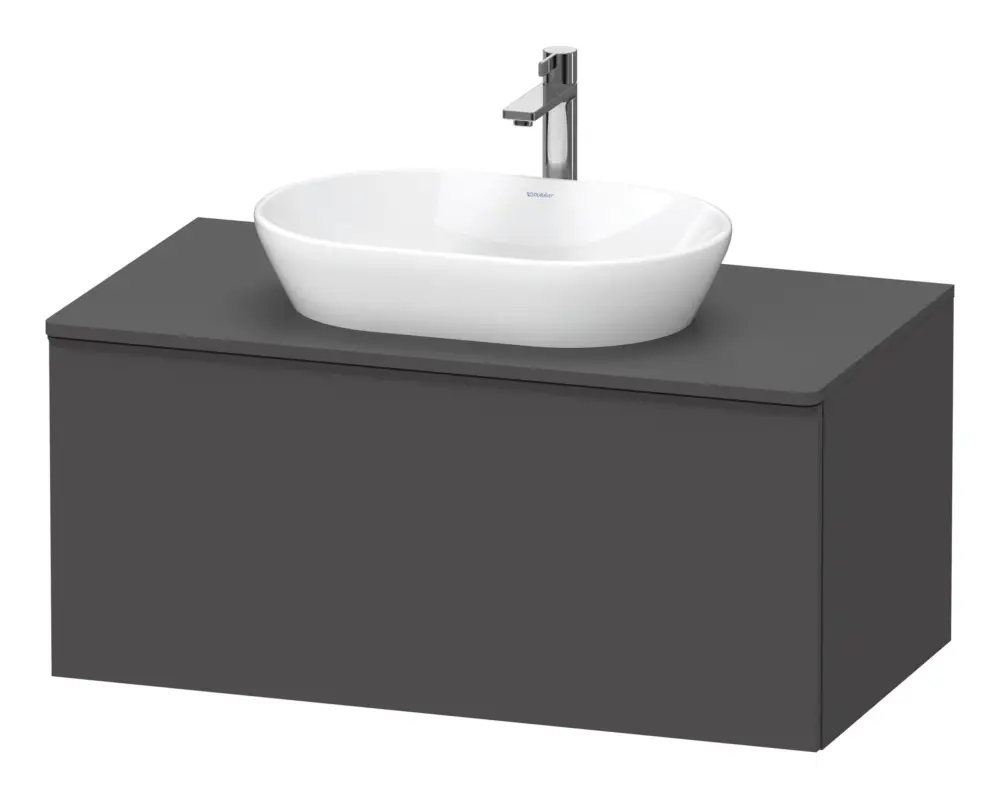 Meistverkauft Duravit D-Neo Konsolenwaschtischunterschrank mit 1 Auszug Griff Diamantschwarz Matt 1000 x 459 x 550 mm - Graphit Matt