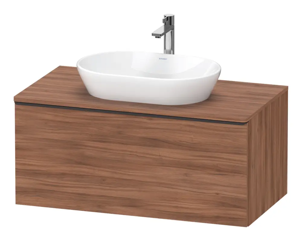Duravit D-Neo Konsolenwaschtischunterschrank mit 1 Auszug Griff Diamantschwarz Matt 1000 x 459 x 550 mm - Nussbaum Matt Rabatt