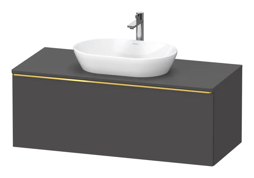 Angebot Duravit D-Neo Konsolenwaschtischunterschrank mit 1 Auszug Griff Gold Poliert 1200 x 459 x 550 mm - Graphit Matt