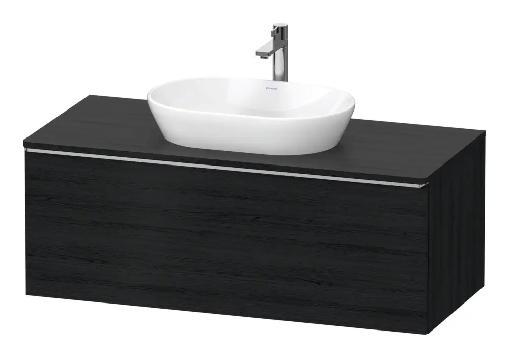 Duravit D-Neo Konsolenwaschtischunterschrank mit 1 Auszug Griff Edelstahl Gebürstet 1200 x 459 x 550 mm - Eiche Schwarz Matt Beliebt