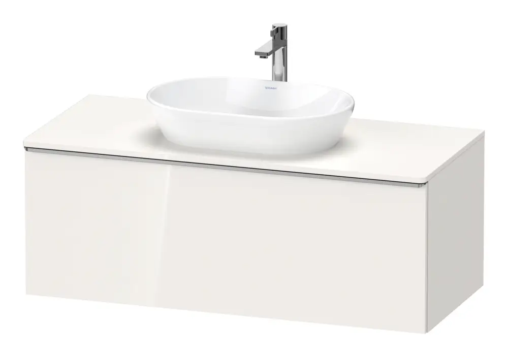 Letzte Chance Duravit D-Neo Konsolenwaschtischunterschrank mit 1 Auszug Griff Edelstahl Gebürstet 1200 x 459 x 550 mm - Weiß Hochglanz