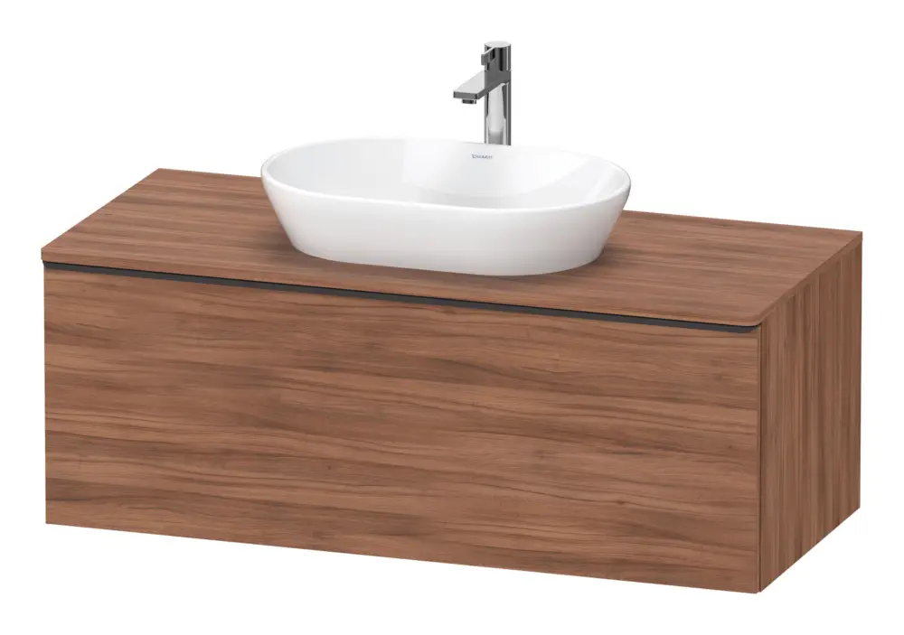 Nur Für Kurze Zeit Duravit D-Neo Konsolenwaschtischunterschrank mit 1 Auszug Griff Diamantschwarz Matt 1200 x 459 x 550 mm - Nussbaum Matt