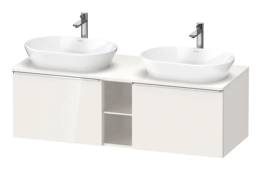 Duravit D-Neo Konsolenwaschtischunterschrank für 2 Becken mit 2 Auszügen und 2 Fächern Griff Chrom Hochglanz 1400 x 459 x 550 mm - Weiß Hochglanz Direkt Vom Hersteller