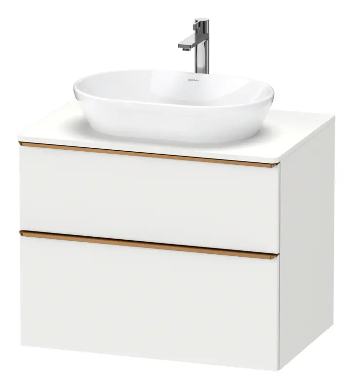 Top-Angebot Duravit D-Neo Konsolenwaschtischunterschrank mit 2 Auszügen Griff Bronze Gebürstet 800 x 644 x 550 mm - Weiß Matt