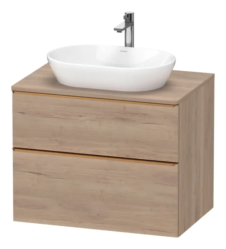 Duravit D-Neo Konsolenwaschtischunterschrank mit 2 Auszügen Griff Bronze Gebürstet 800 x 644 x 550 mm - Eiche Marmoriert Matt Preis Gesenkt
