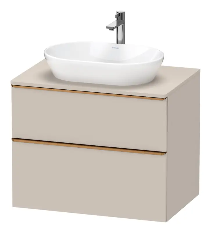 Echt Duravit D-Neo Konsolenwaschtischunterschrank mit 2 Auszügen Griff Bronze Gebürstet 800 x 644 x 550 mm - Taupe Matt