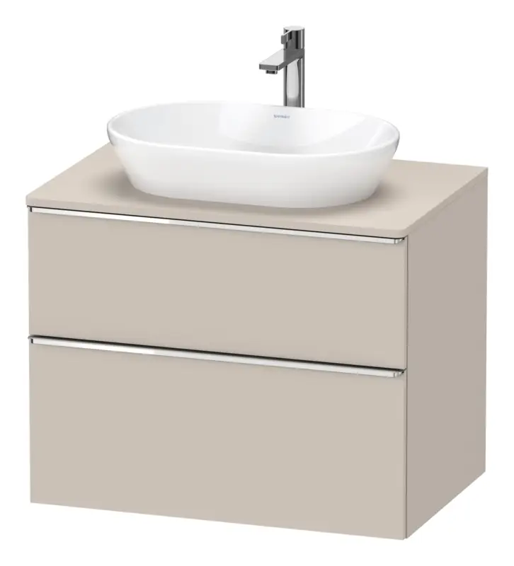Zertifiziert Duravit D-Neo Konsolenwaschtischunterschrank mit 2 Auszügen Griff Chrom Hochglanz 800 x 644 x 550 mm - Taupe Matt