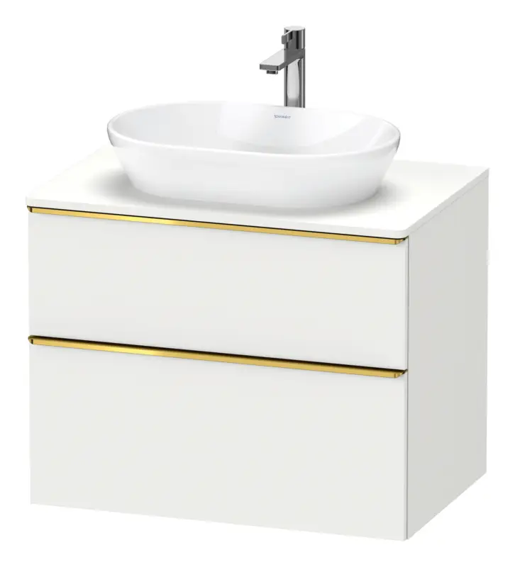 Bestseller Duravit D-Neo Konsolenwaschtischunterschrank mit 2 Auszügen Griff Gold Poliert 800 x 644 x 550 mm - Weiß Matt