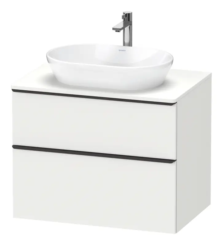 Günstig Duravit D-Neo Konsolenwaschtischunterschrank mit 2 Auszügen Griff Diamantschwarz Matt 800 x 644 x 550 mm - Weiß Matt