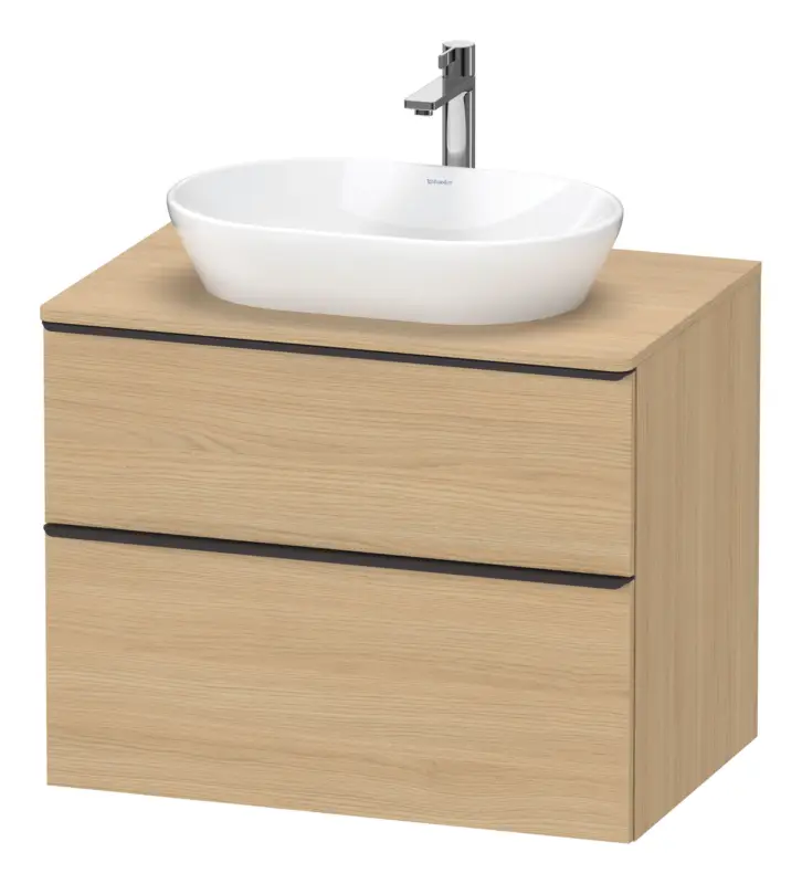 Jetzt Kaufen Duravit D-Neo Konsolenwaschtischunterschrank mit 2 Auszügen Griff Diamantschwarz Matt 800 x 644 x 550 mm - Eiche Natur Matt