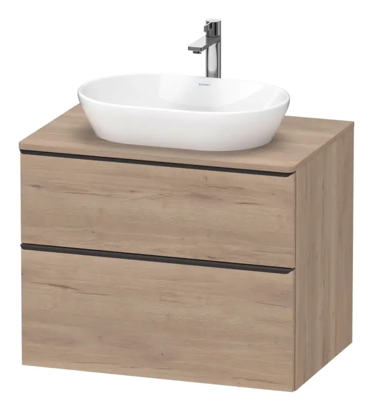 Duravit D-Neo Konsolenwaschtischunterschrank mit 2 Auszügen Griff Diamantschwarz Matt 800 x 644 x 550 mm - Eiche Marmoriert Matt Knallerangebot