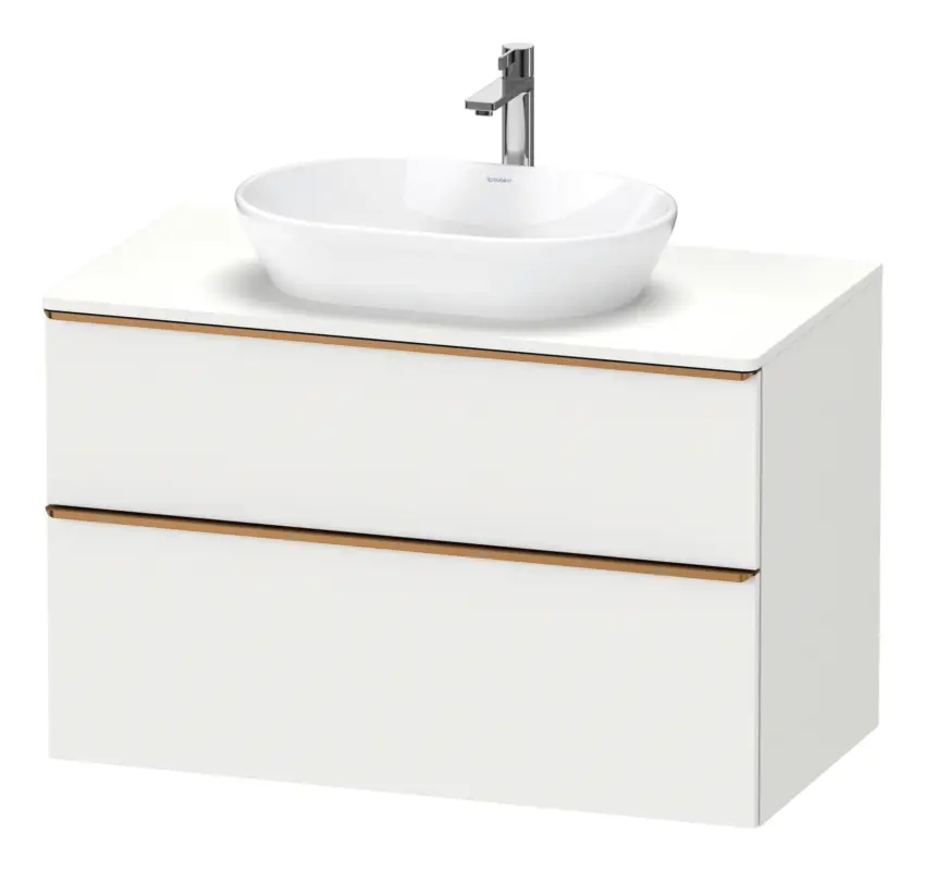 Sale Duravit D-Neo Konsolenwaschtischunterschrank mit 2 Auszügen Griff Bronze Gebürstet 1000 x 644 x 550 mm - Weiß Matt