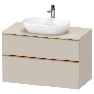 Abverkauf Duravit D-Neo Konsolenwaschtischunterschrank mit 2 Auszügen Griff Bronze Gebürstet 1000 x 644 x 550 mm - Taupe Matt