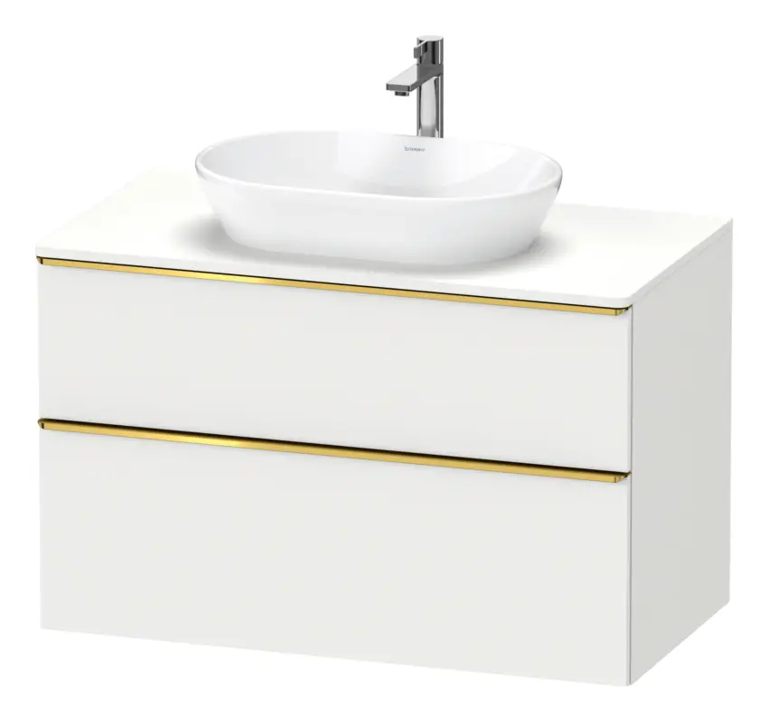 Beliebt Duravit D-Neo Konsolenwaschtischunterschrank mit 2 Auszügen Griff Gold Poliert 1000 x 644 x 550 mm - Weiß Matt