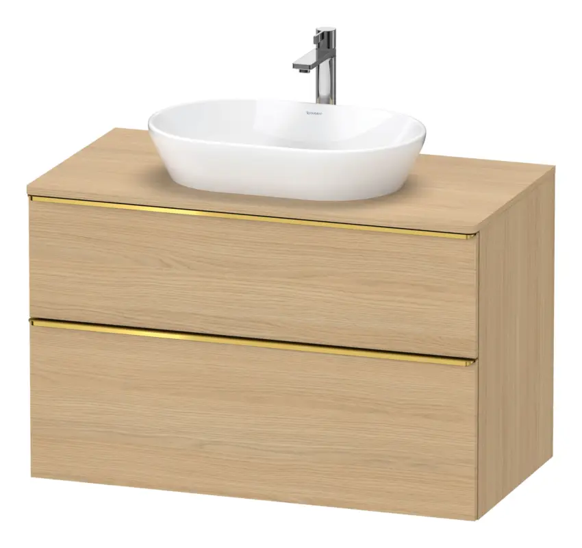 Duravit D-Neo Konsolenwaschtischunterschrank mit 2 Auszügen Griff Gold Poliert 1000 x 644 x 550 mm - Eiche Natur Matt Versand Am Gleichen Tag