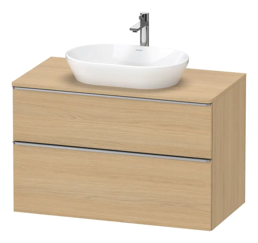 Duravit D-Neo Konsolenwaschtischunterschrank mit 2 Auszügen Griff Edelstahl Gebürstet 1000 x 644 x 550 mm - Eiche Natur Matt Sonderangebot