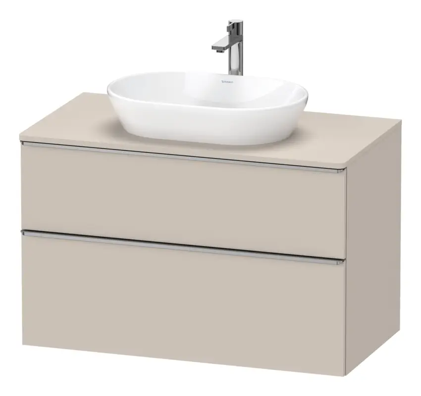 Duravit D-Neo Konsolenwaschtischunterschrank mit 2 Auszügen Griff Edelstahl Gebürstet 1000 x 644 x 550 mm - Taupe Matt Top-Preis