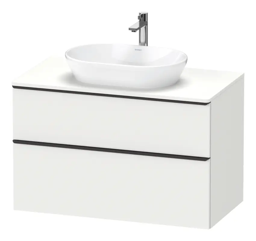 Top-Angebot Duravit D-Neo Konsolenwaschtischunterschrank mit 2 Auszügen Griff Diamantschwarz Matt 1000 x 644 x 550 mm - Weiß Matt