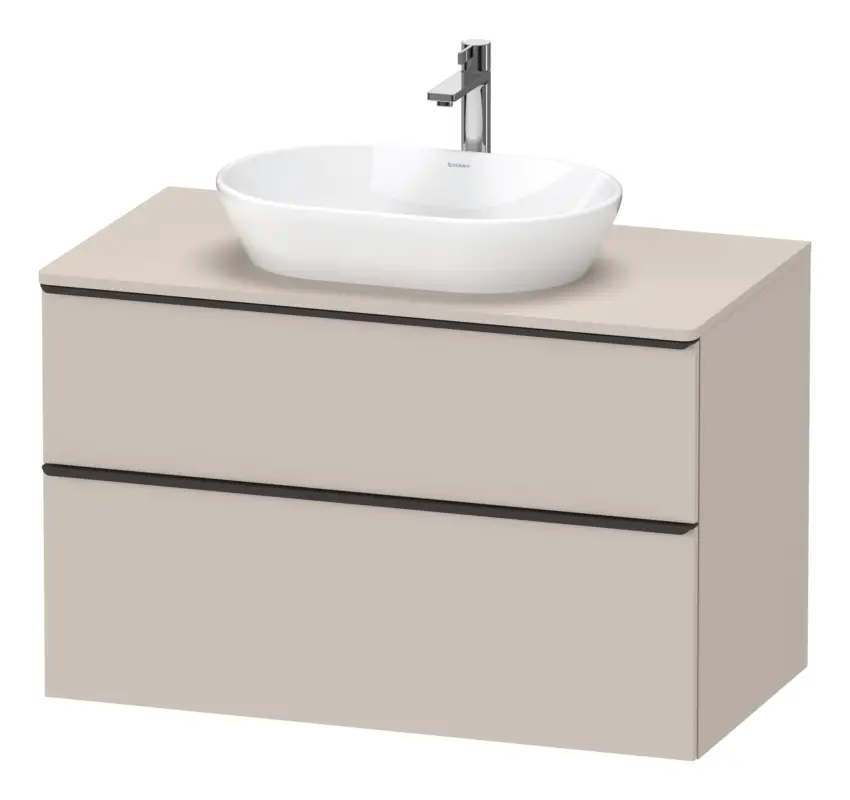 Sichere Zahlung Duravit D-Neo Konsolenwaschtischunterschrank mit 2 Auszügen Griff Diamantschwarz Matt 1000 x 644 x 550 mm - Taupe Matt