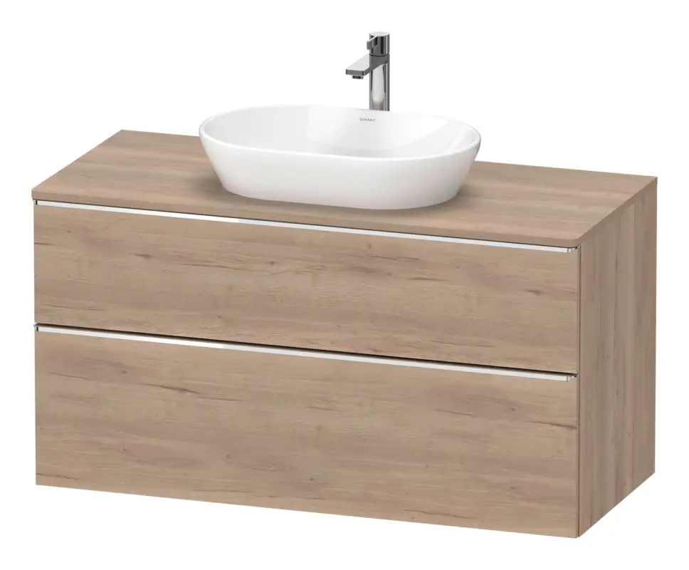 Duravit D-Neo Konsolenwaschtischunterschrank mit 2 Auszügen Griff Chrom Hochglanz 1200 x 644 x 550 mm - Eiche Marmoriert Matt Preis Gesenkt